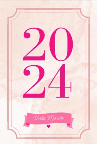 Imagem de Planner visão mensal 2024 pink mood