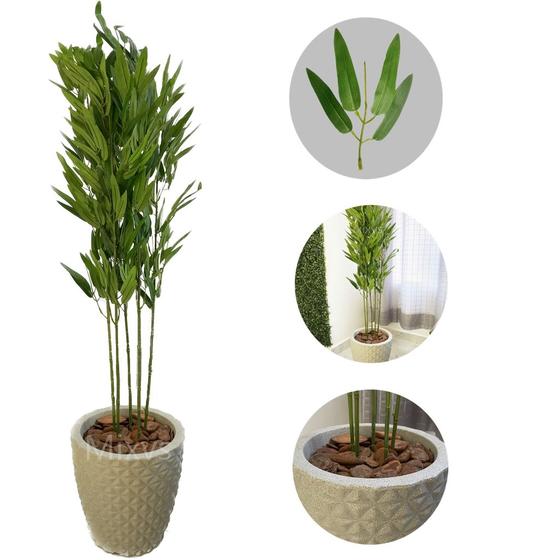 Imagem de Planta Artificial Bambu Da Sorte com Vaso Polietileno Cores