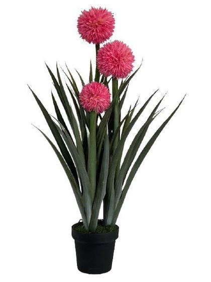 Planta Artificial com 3 Flores Pompom Rosa 92cm - BTC - Plantas Artificiais  - Magazine Luiza