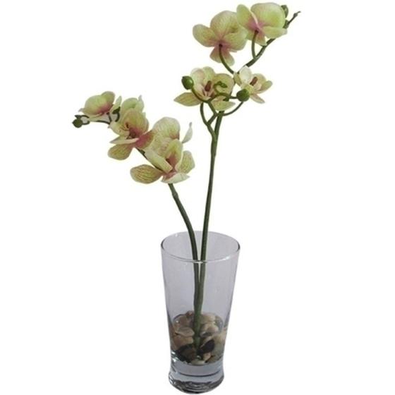 Imagem de Planta artificial com vaso de vidro - 30 cm