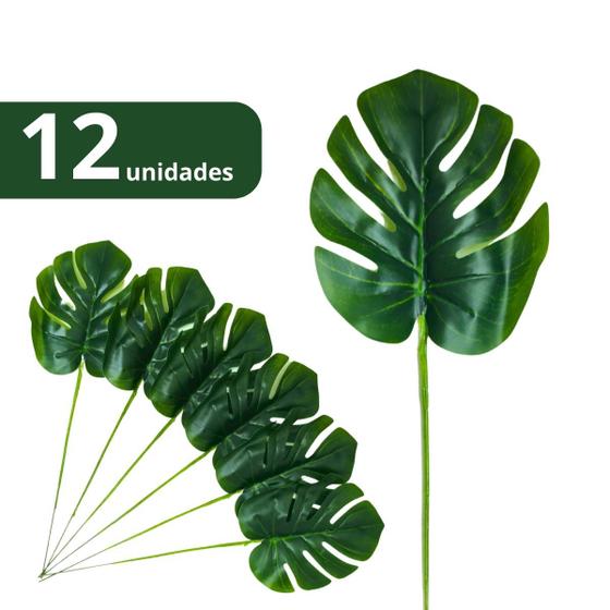 Imagem de Planta Artificial Costela De Adão Kit Com 12 Unidades