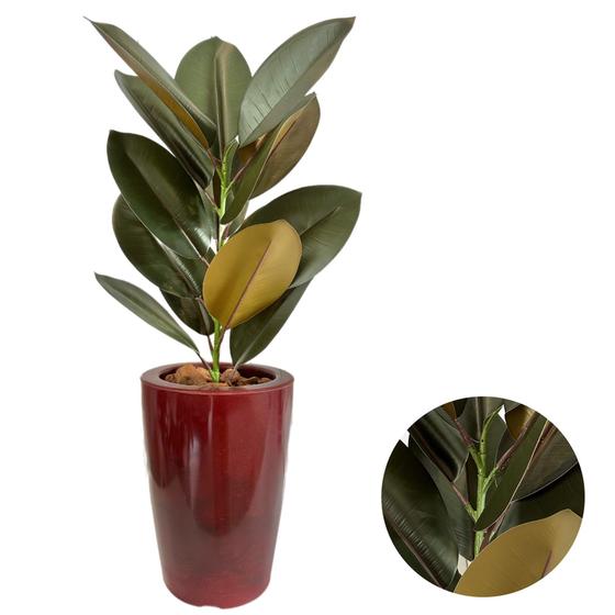 Imagem de Planta artificial Ficus Lyrata +Vaso Marmorizado polietileno