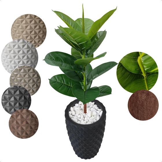 Imagem de Planta Artificial Ficus Lyrata Verde Toque Real com Vaso Decorativo