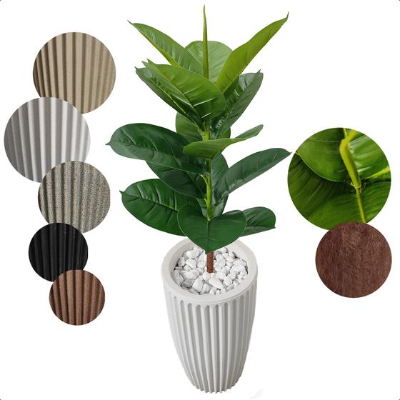 Imagem de Planta Artificial Ficus Lyrata Verde Toque Real com Vaso Decorativo