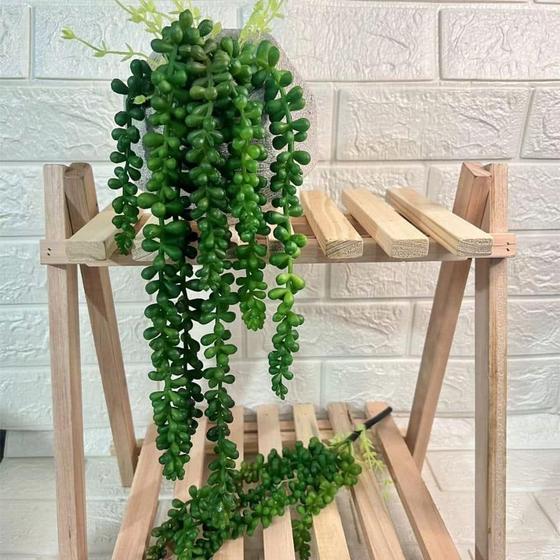 Imagem de Planta Artificial Pendente Suculenta Dedo de Moça Decoração