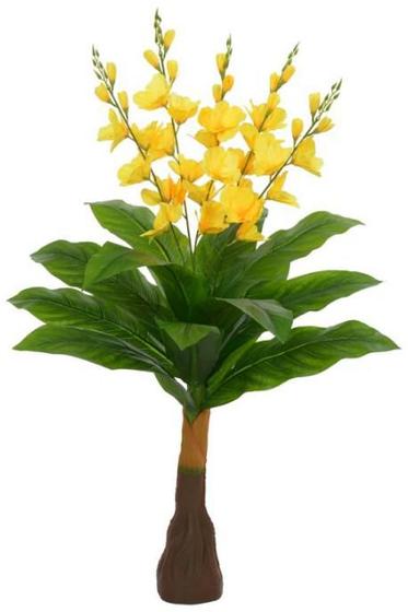 Imagem de Planta Árvore Artificial Flor Real Toque Amarelo 1m