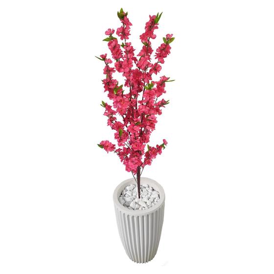 Imagem de Planta Cerejeira Pink Flor Artificial Com Vaso Decoração