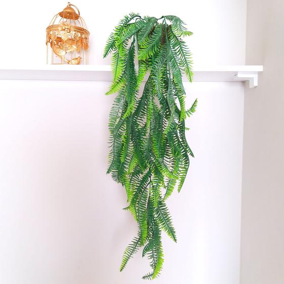 Planta pendente Samambaia artificial para decoração com vaso de vidro - É  de-coração store - Plantas Artificiais - Magazine Luiza