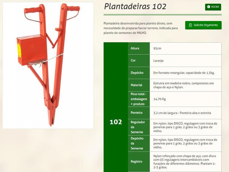 Imagem de Plantadeira De Milho 1,5kg Manual Plantar Grãos Lavoura 102