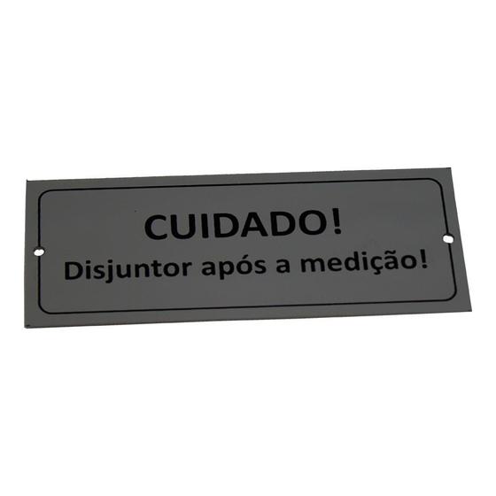 Imagem de Plaqueta Alumínio Cuidado Disjuntor Apos Medicao Mrm Placas