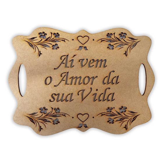 Imagem de Plaquinha De Casamento Frase Mdf 3mm Decoração Parede Cru