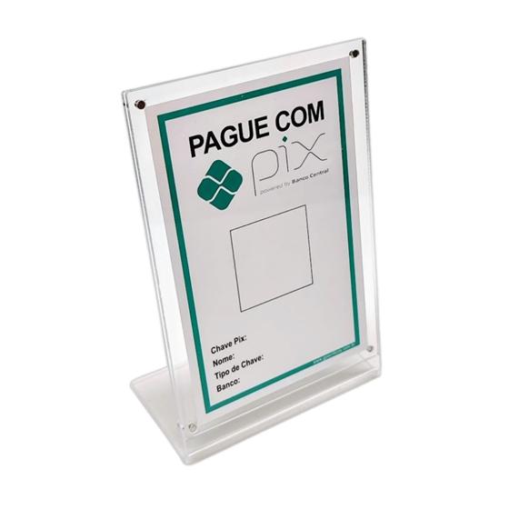 Imagem de Plaquinha para Pix com Imã Display Suporte Expositor Acrílico