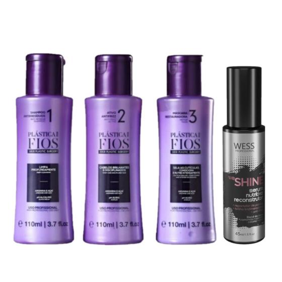 Imagem de Plástica dos Fios Kit 3x110ml + Wess We Shine 45ml