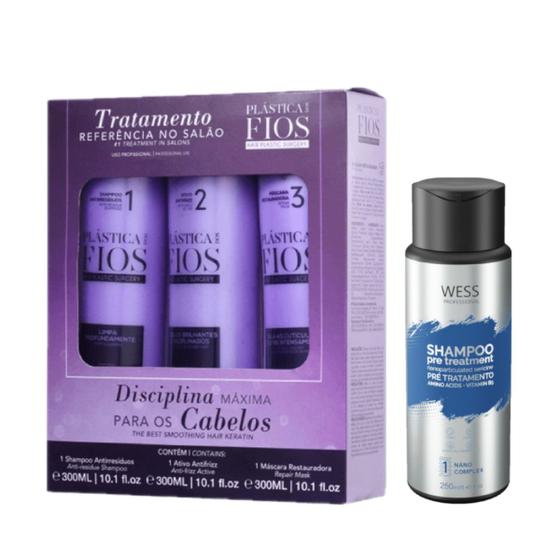Imagem de Plástica dos Fios Kit 3x300ml + Wess Nano Passo 1 - 250ml