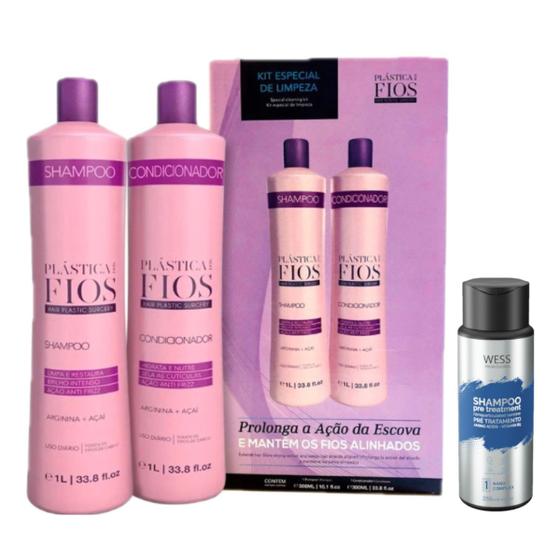 Imagem de Plástica dos Fios Kit Sh e Cd 1L + Wess Nano Passo 1 - 250ml