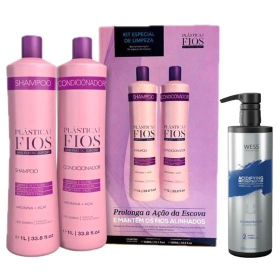 Imagem de Plástica dos Fios Kit Sh e Cd 1L + Wess Nano Passo 2 - 500ml