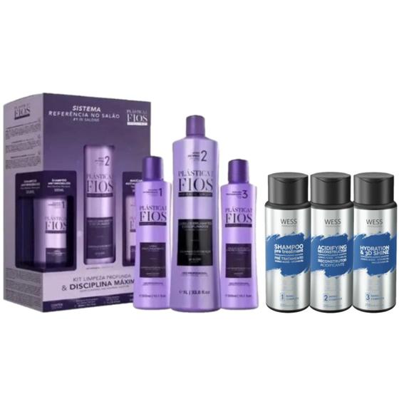 Imagem de Plástica dos Fios Kit Sh+Mask+Selagem + Wess Kit Nano 250ml