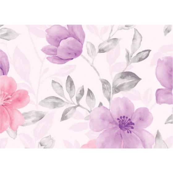 Imagem de Plastico Adesivo 45CMX10M Floral Lilas