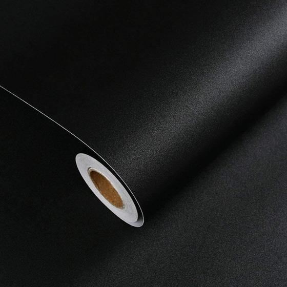 Imagem de Plástico Adesivo Rolo 5 Metros Envelopamento Móveis Lavável Cor Preto Fosco