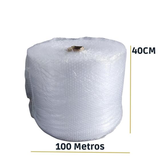 Imagem de Plastico Bolha 40cm x 100 25 micras protege de verdade pacotes e mudanças