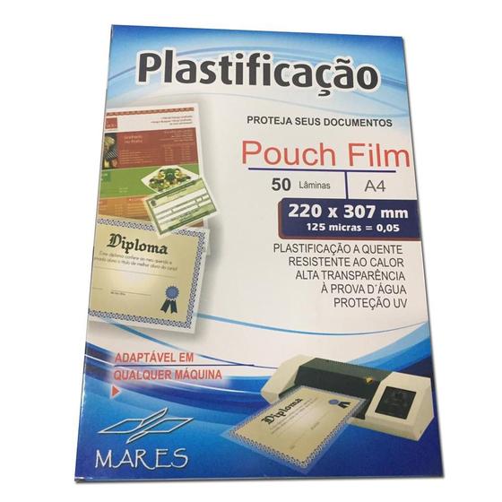 Imagem de Plástico p/ Plastificação A4 0.05mm c/50unds Mares
