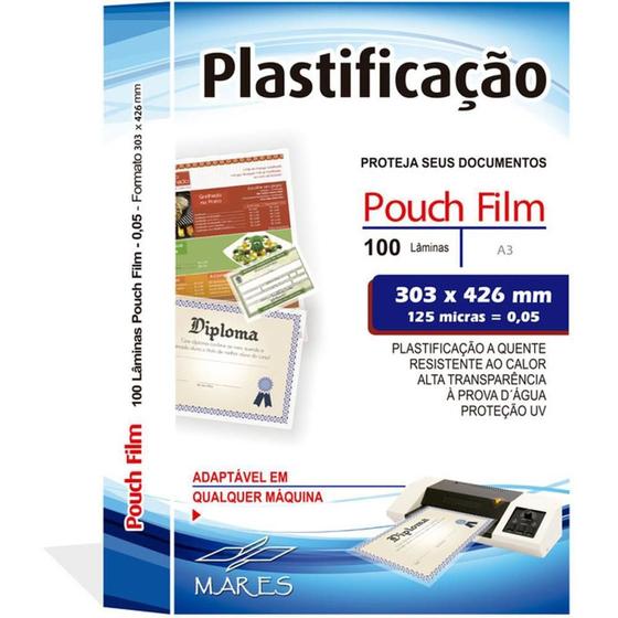 Imagem de Plastico para Plastificacao Pouch FILM A-3 303X426MM 0,05 (7898067613348)