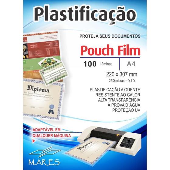 Imagem de Plastico para Plastificacao Pouch FILM A4 220X307 (0,10)