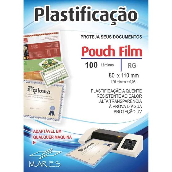 Imagem de Plastico para Plastificacao Pouch FILM R.G. 80X110 (0,05) - Mares