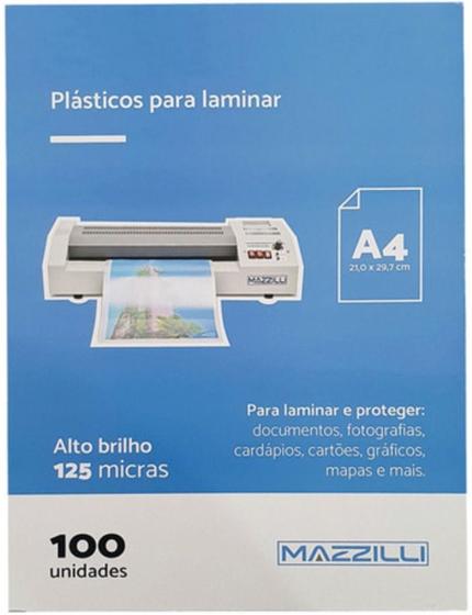 Imagem de Plástico Para Plastificação Tamanho A4 125 Micras 100un