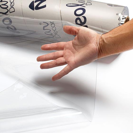 Imagem de Plástico Pvc Cristal Vinil 0.80mm Toalha de Mesa Transparente Impermeável - Vários Tamanhos