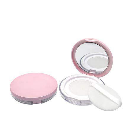 Imagem de Plástico solto pó recipiente compacto com espelho de veludo em pó puff e peneira de rede elástica, caixa de pó reutilizável vazia, 5g portátil DIY Makeup Powder case