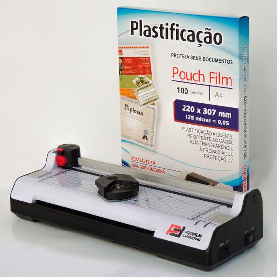 Imagem de Plastificadora 3x1 110v para Papel A4 - Ofício + Polaseal A4 100un