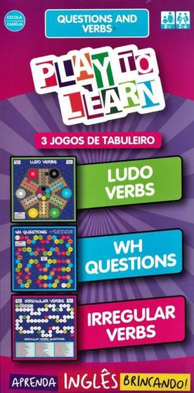 Imagem de Play to learn - 3 jogos de tabuleiro - questions and verbs