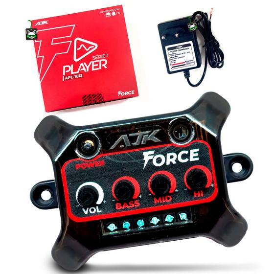 Imagem de Player Amplificado Force AJK C/Fonte Bluetooth Som Caixa Bob