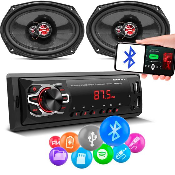 Imagem de Player Automotivo Shutt Denver MP3 LCD Bluetooth Alto Falantes Triaxial Foxer 6” 100W RMS 4 Ohms