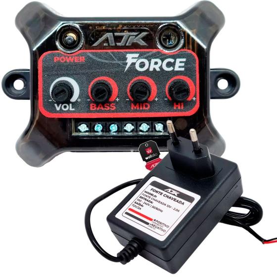 Imagem de Player Force AJK para caixa bob 2 vias 50w RMS com Fonte 12v