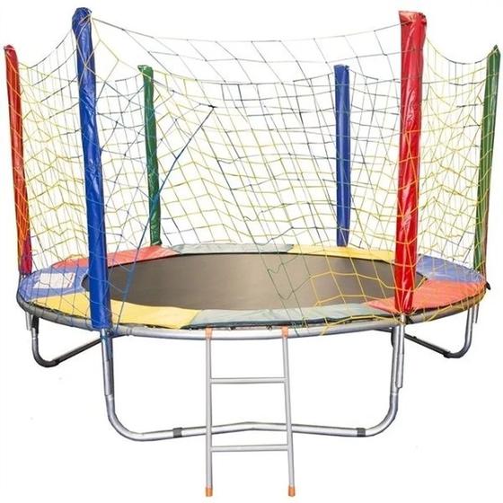 Imagem de Playground Cama Elástica Completa 2,30m para Crianças de Todas as Idades - Lona preta e todos itens DIVERSÃO GARANTIDA 