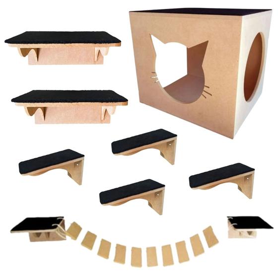 Playground Para Gato 8 Pcs Ponte Prateleira Degrau Caixa Menor preço em Playground Para Gato 8 Pcs Ponte Prateleira Degrau Caixa