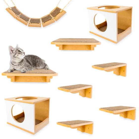 Imagem de Playground Para Gato 9pcs Kit Montado Frente Redonda Premium