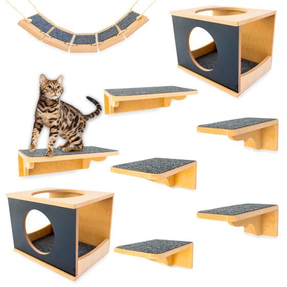 Imagem de Playground Para Gato 9pcs Kit Montado Frente Redonda Premium