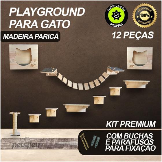 Playground Para Gatos De Parede Ponte Completo 12 Peças Acompanha Kit Instalação Menor preço em Playground Para Gatos De Parede Ponte Completo 12 Peças Acompanha Kit Instalação