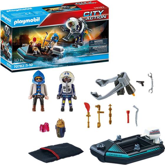 Imagem de Playmobil City Action Polícia com Jetpack e Barco 70782 Sunny