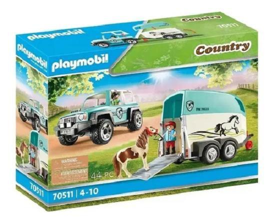 Imagem de Playmobil Country Carro Jipe Com Reboque Para Pónei  44 peças