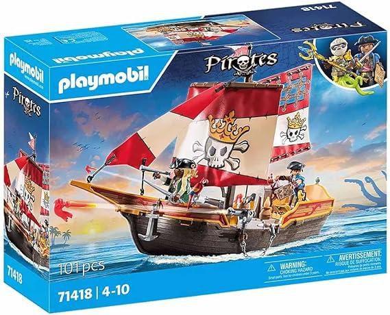 Playmobil Navio Pirata Com Canhão e Motor 101 Peças - Sunny - Blocos de ...