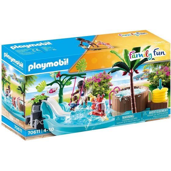 Imagem de Playmobil Piscina Infantil com Toboágua - Family Fun - 70611