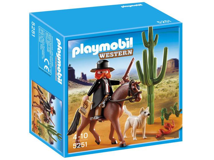 Imagem de Playmobil Xerife com Cavalo 2 Peças e Acessórios