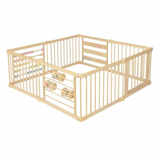 Imagem de Playpen ZETY Baby Extra Large de madeira para crianças e bebês