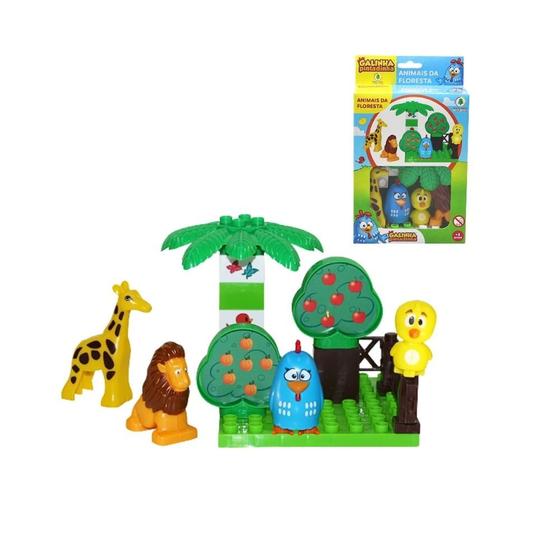 Imagem de Playset Animais da Floresta Galinha Pintadinha Blocos de Montar