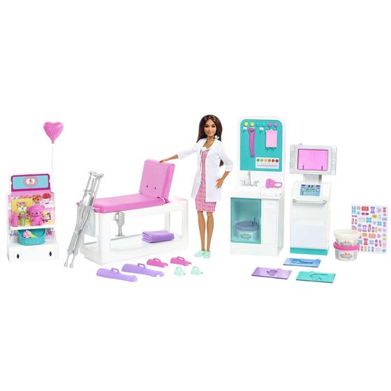 Imagem de Playset Barbie Careers Fast Cast Clinic com Brunette Doctor