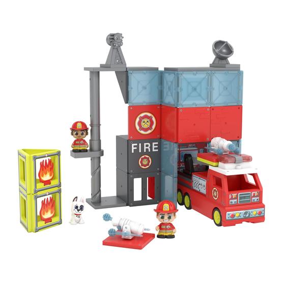 Imagem de Playset Cidade de Bombeiros Tile Town - Caminhão e Bonecos